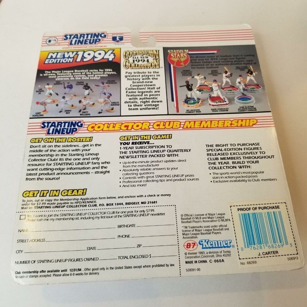 MLB Starting Lineup Wade Boggs New York Yankees 1994 Toronto Blue Jay Joe Carter - Picture 4 of 7